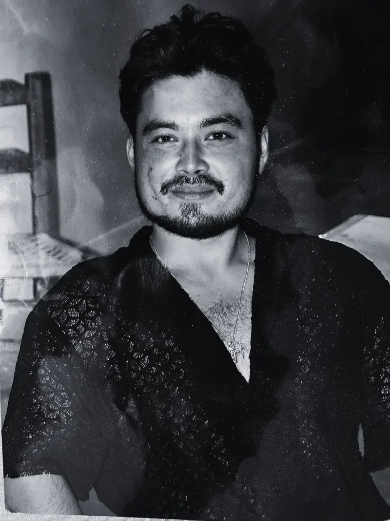 Mike-Jeason Leca, black-and-white portrait